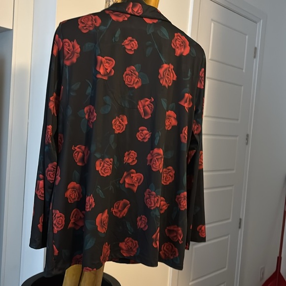 La Vien Rose Floral long sleeve pyjama top Sz L - Picture 11 of 12